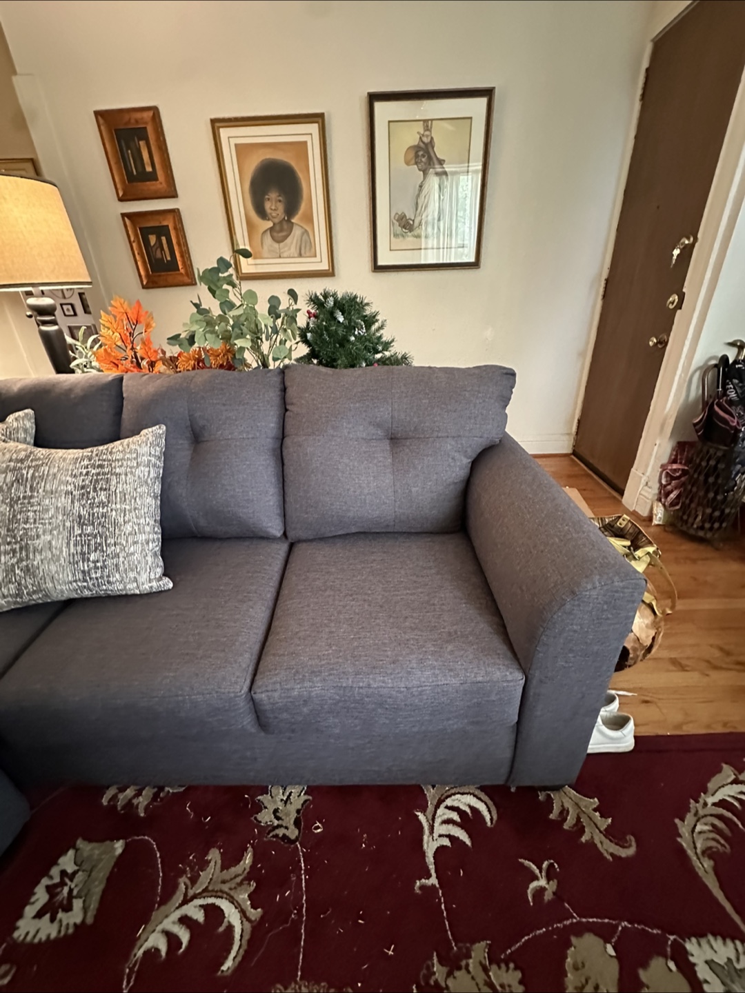 Gray Sectional Sofa with Chaise Lounge - photo 4