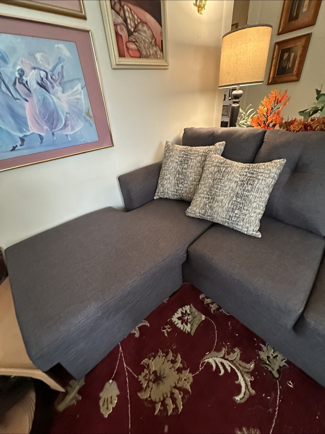 Gray Sectional Sofa with Chaise Lounge - photo 2