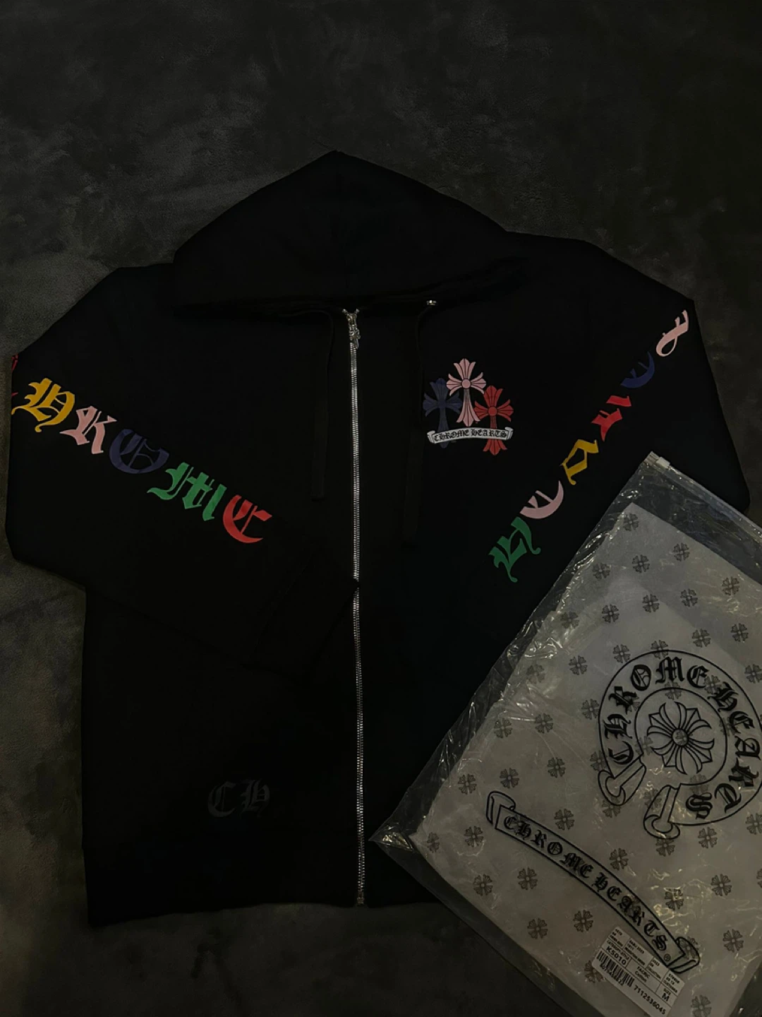 Chrome Hearts Multicolor Logo Zip Hoodie - Size M