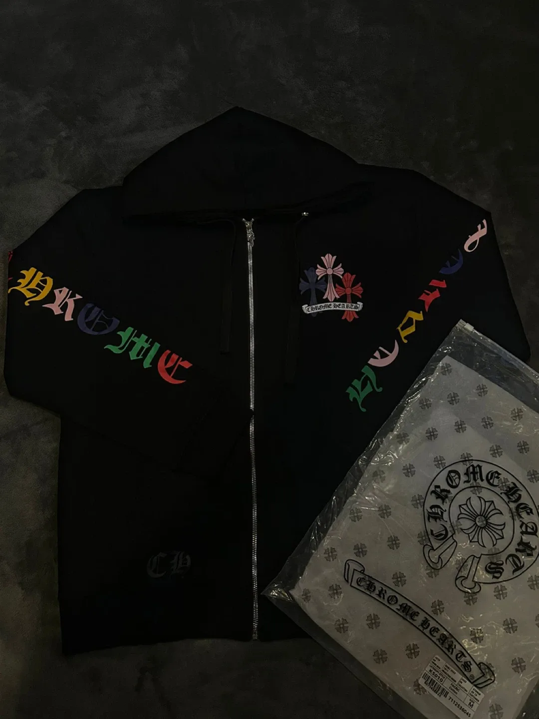 Chrome Hearts Multicolor Logo Zip Hoodie - Size M thumbnail