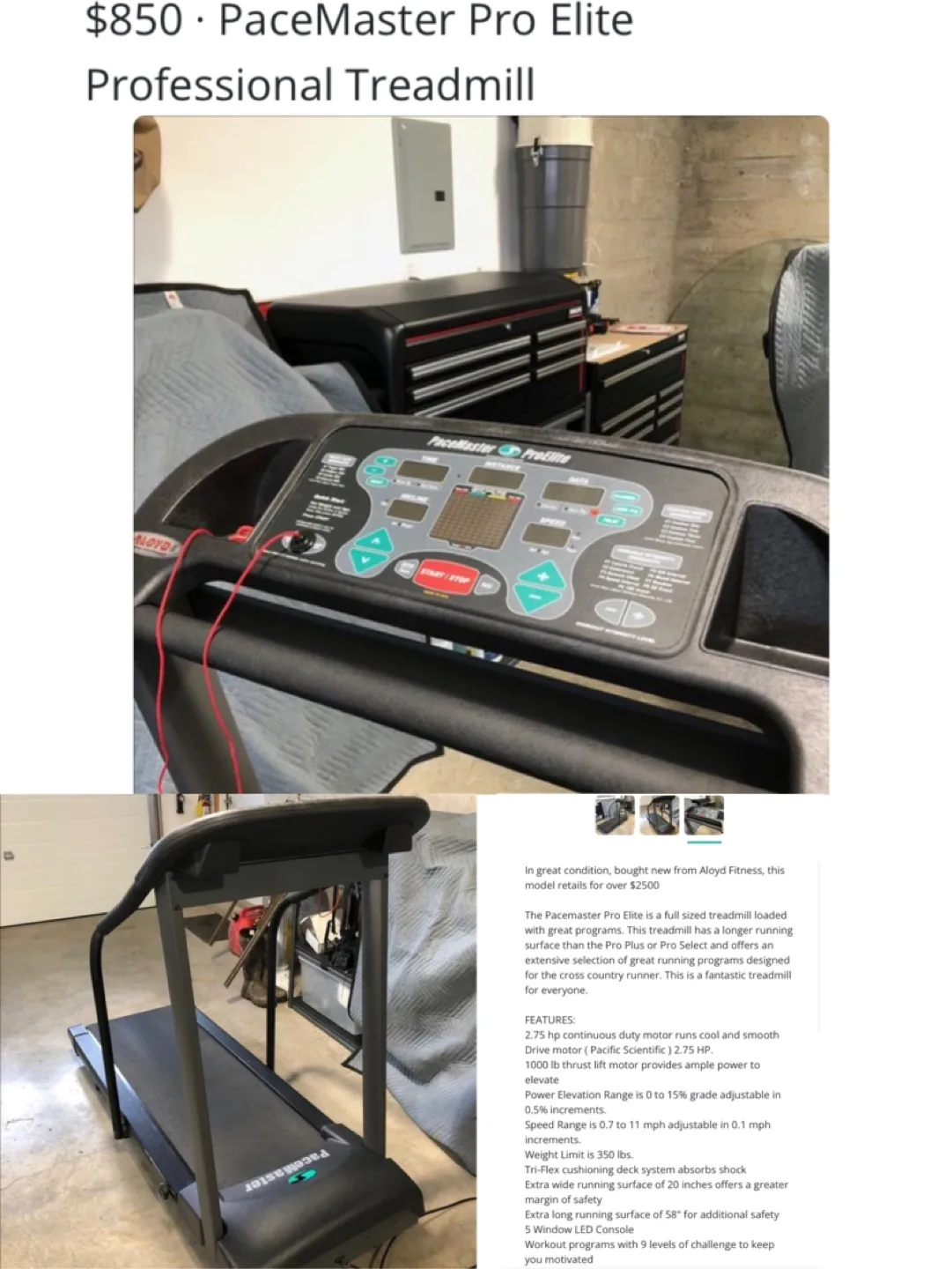 PaceMaster Pro Elite Treadmill thumbnail