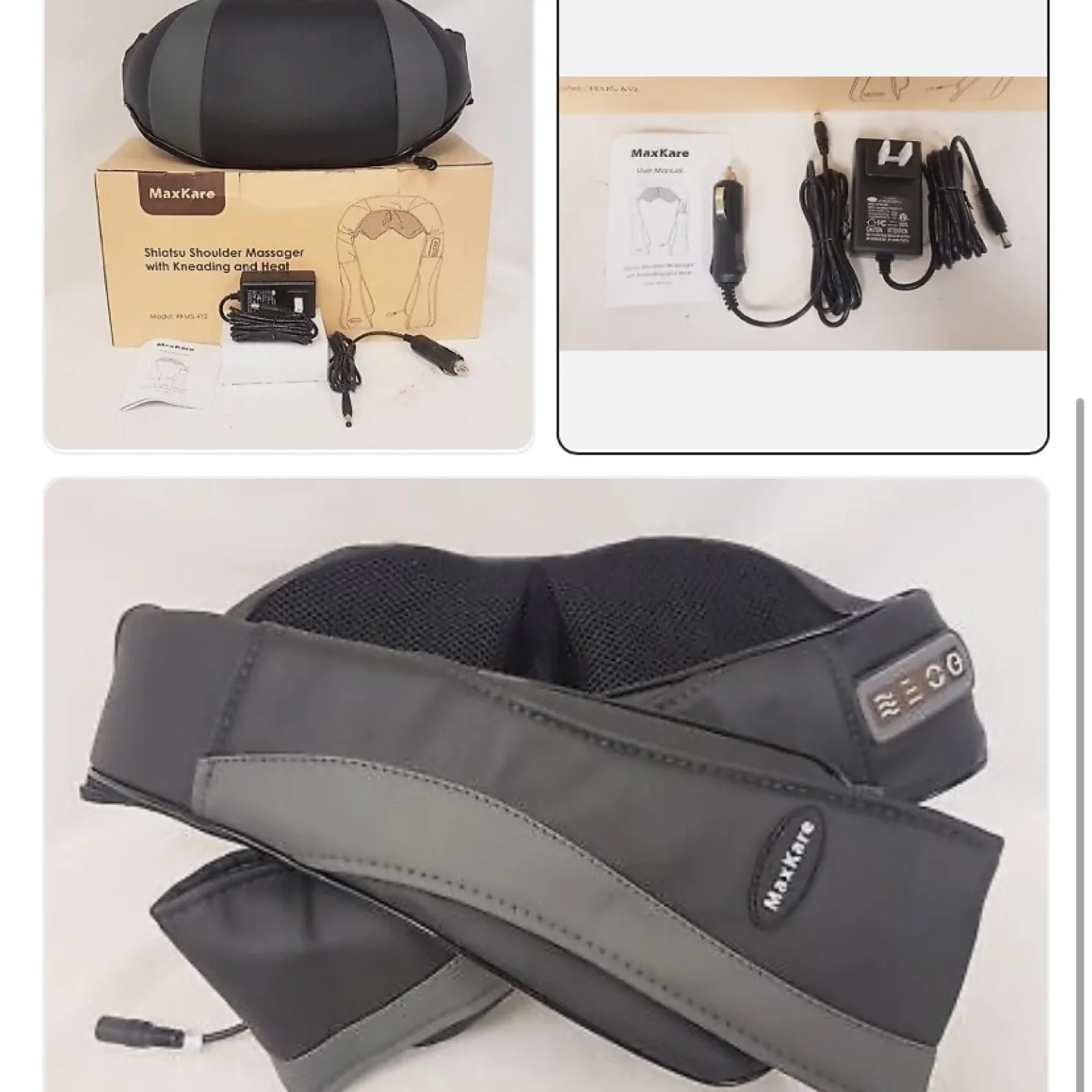 NEW MaxKare Shiatsu Shoulder Massager with Kneading & Heat image indicator(2)