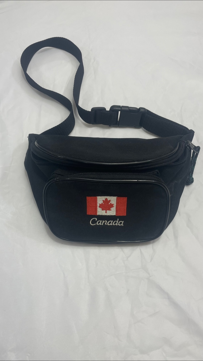 Canada Flag Black Fanny Pack
