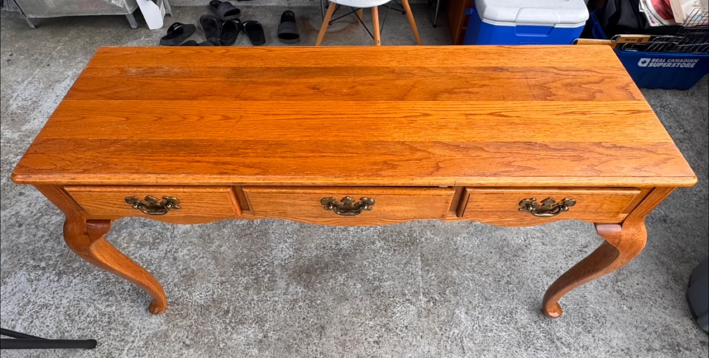 Vintage Oak Wood Desk thumbnail