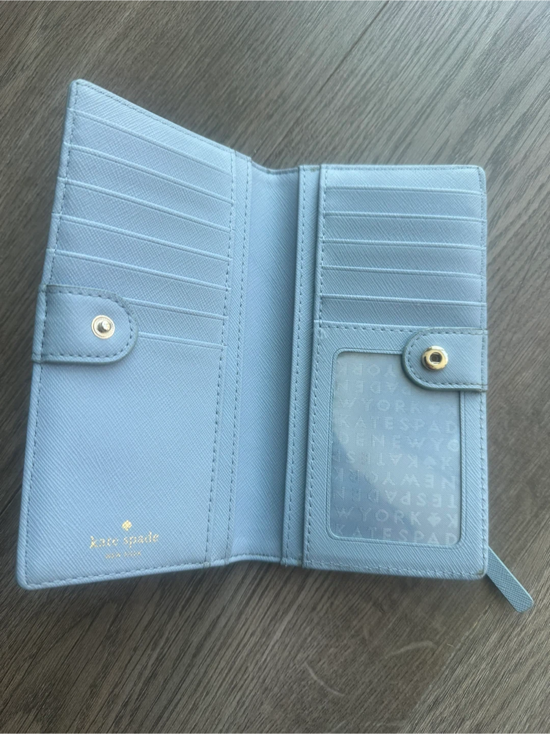 Kate Spade Saffiano Leather Wallet - Light Blue - photo 3