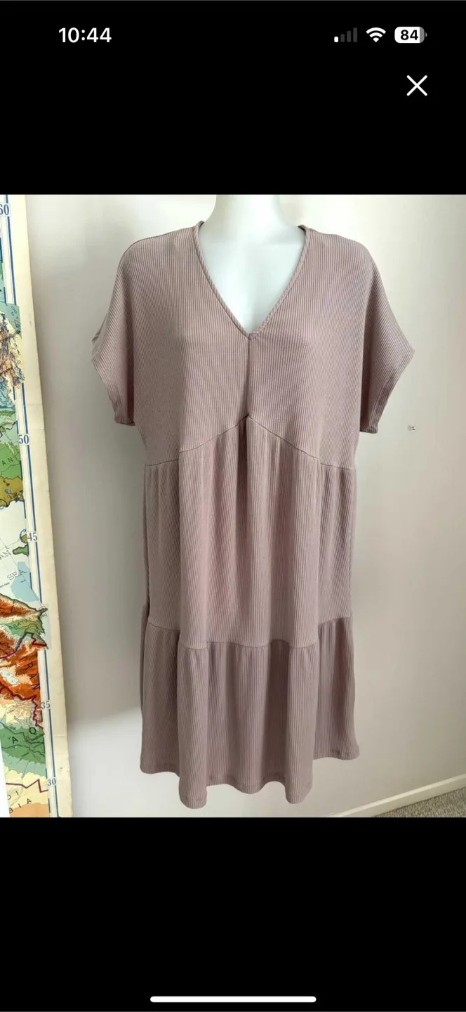 Mauve Tiered Dress - L thumbnail