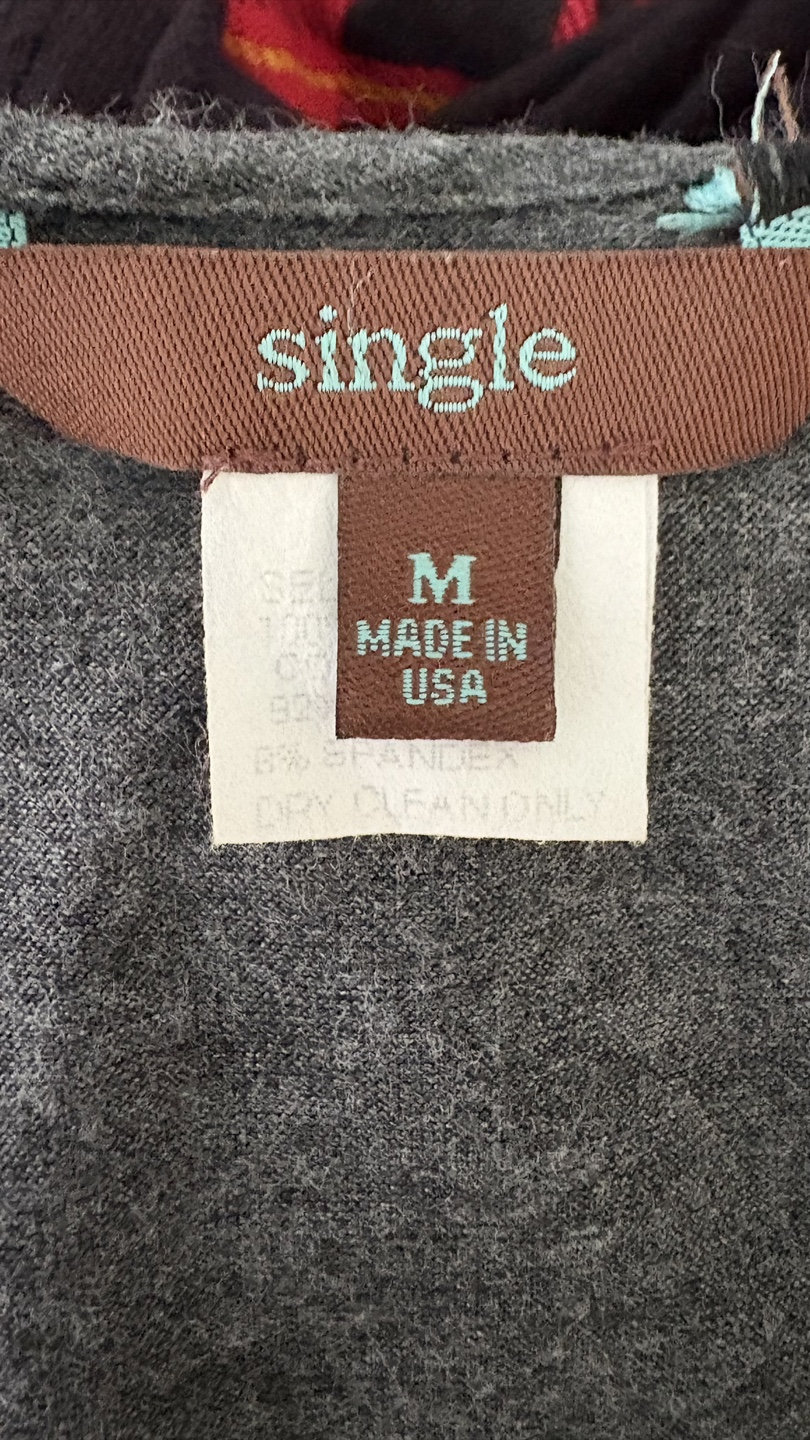 Single Grey Silk Blend Top - Size M - photo 4