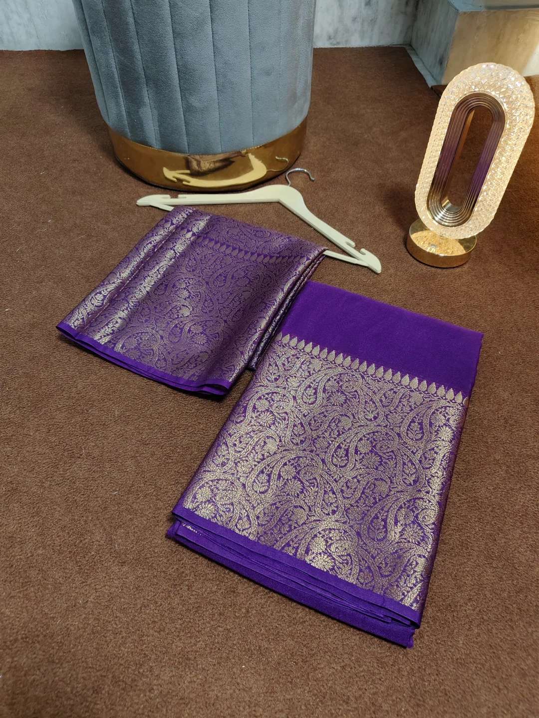 Purple Saree with Gold Detailing