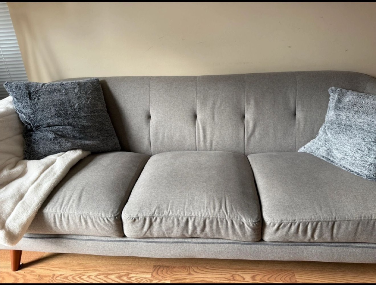 Grey Three-Seat Sofa - photo 2