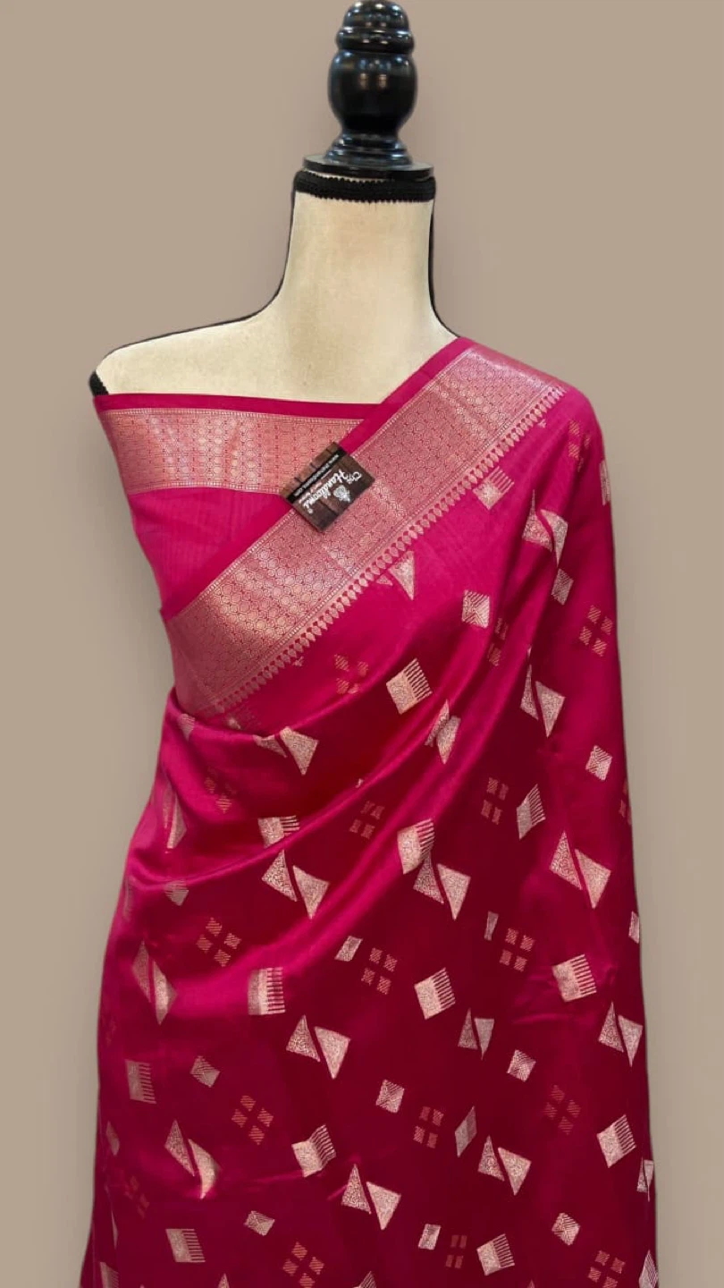 Designer Saree - Pink, Teal, Purple
