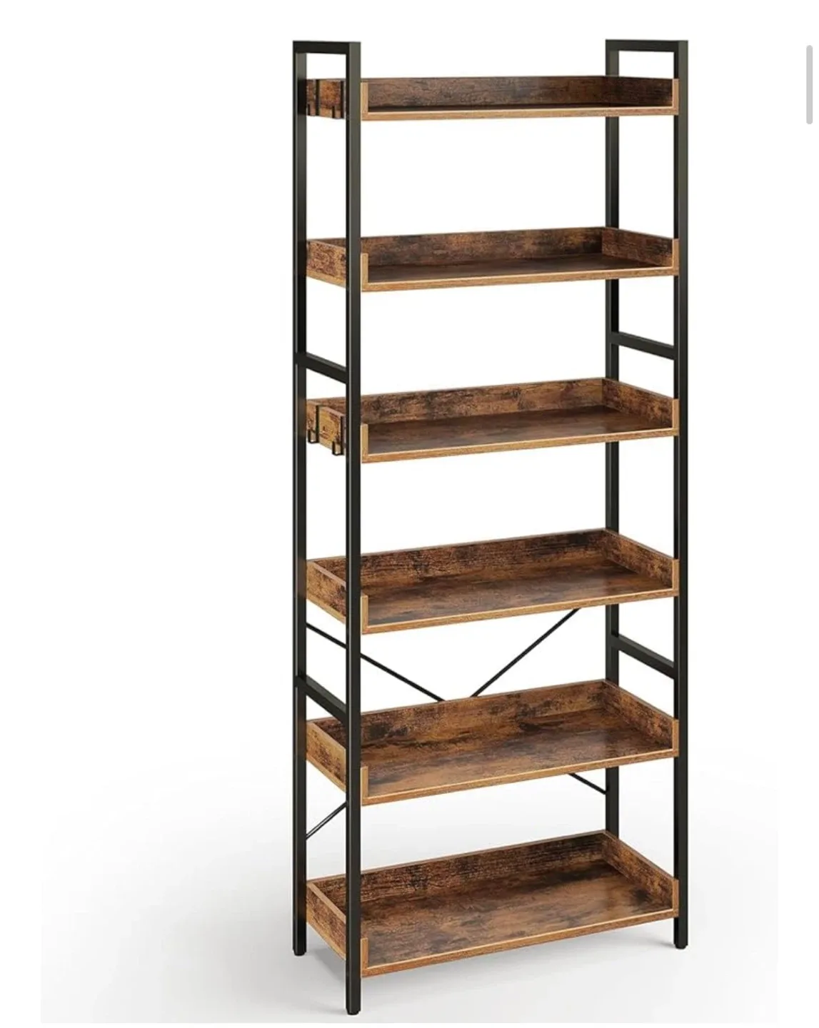 Rustic Brown 6-Tier Bookshelf and Organizer set thumbnail