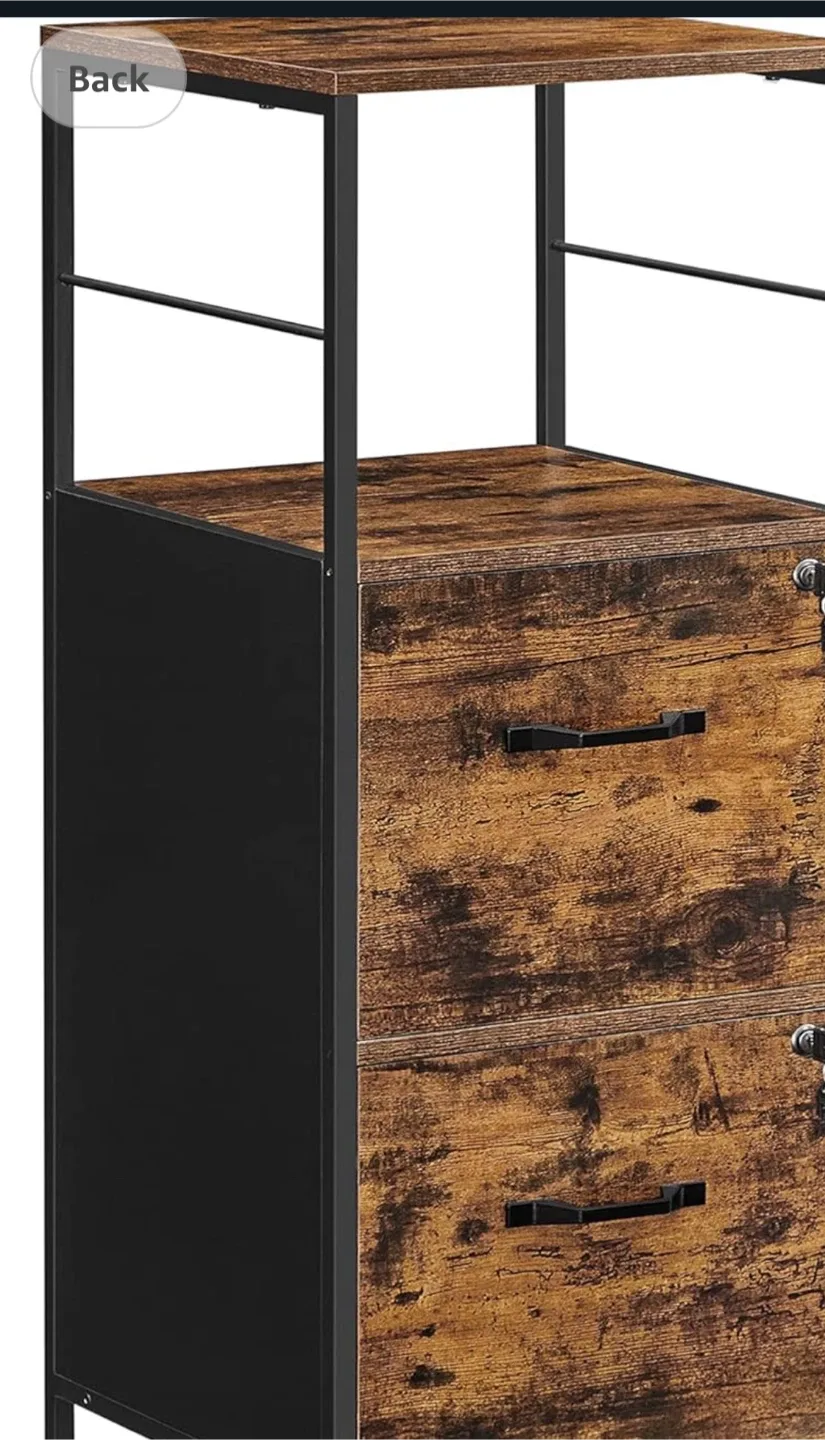 Wood & Metal File Cabinet with 2 Drawers thumbnail