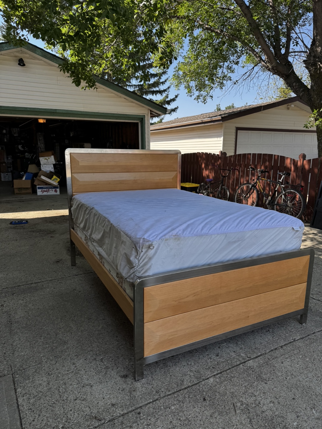 Wood and Metal Bed Frame