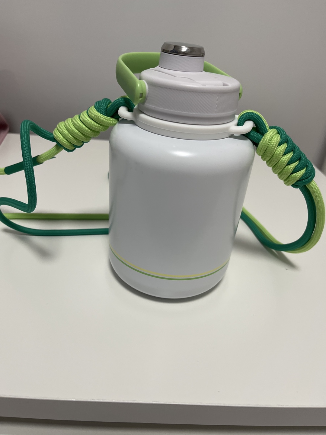 Starbucks White Water Bottle with Green Strap - photo 2