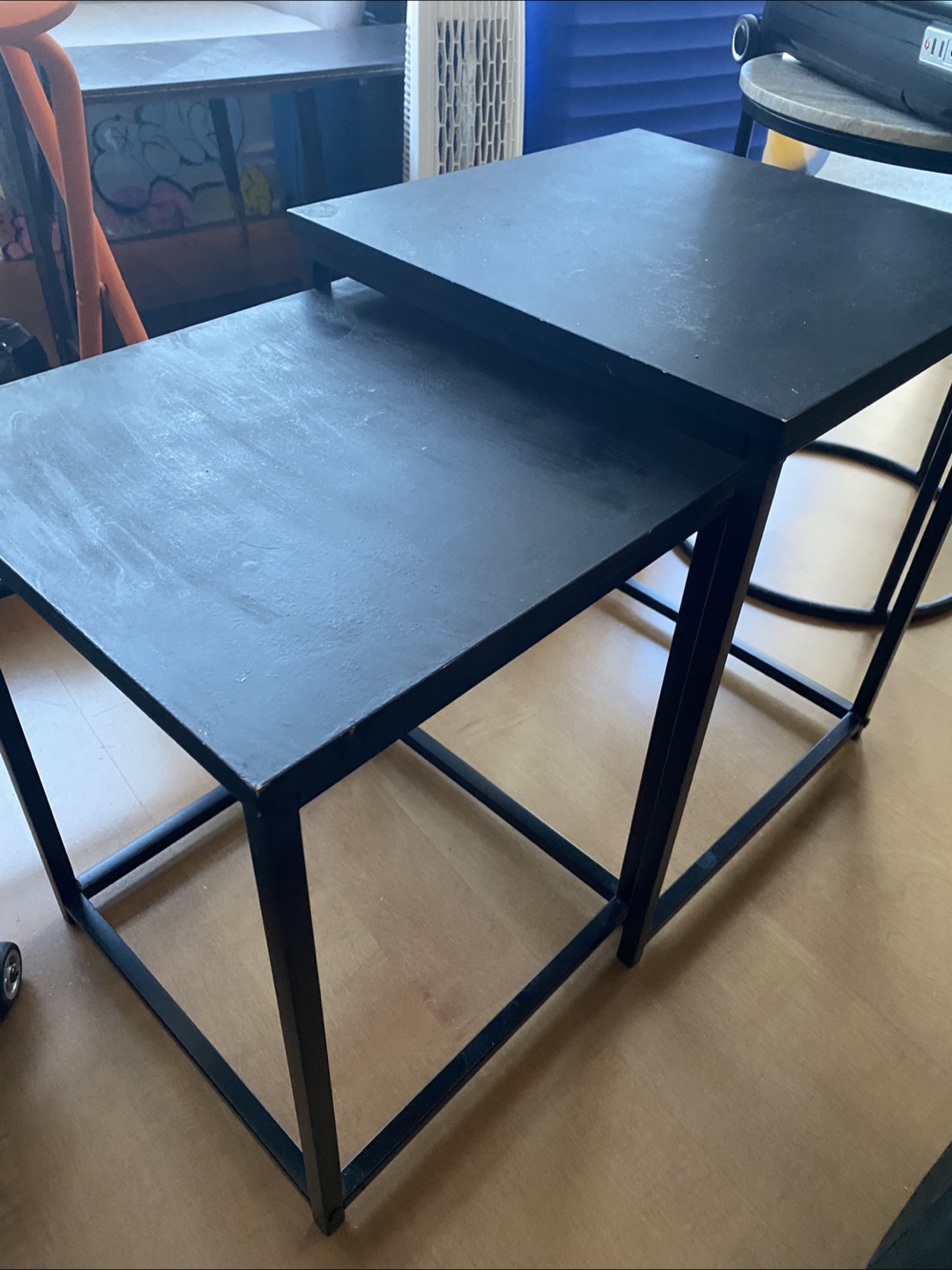 Black side/coffee Tables - Set of 2