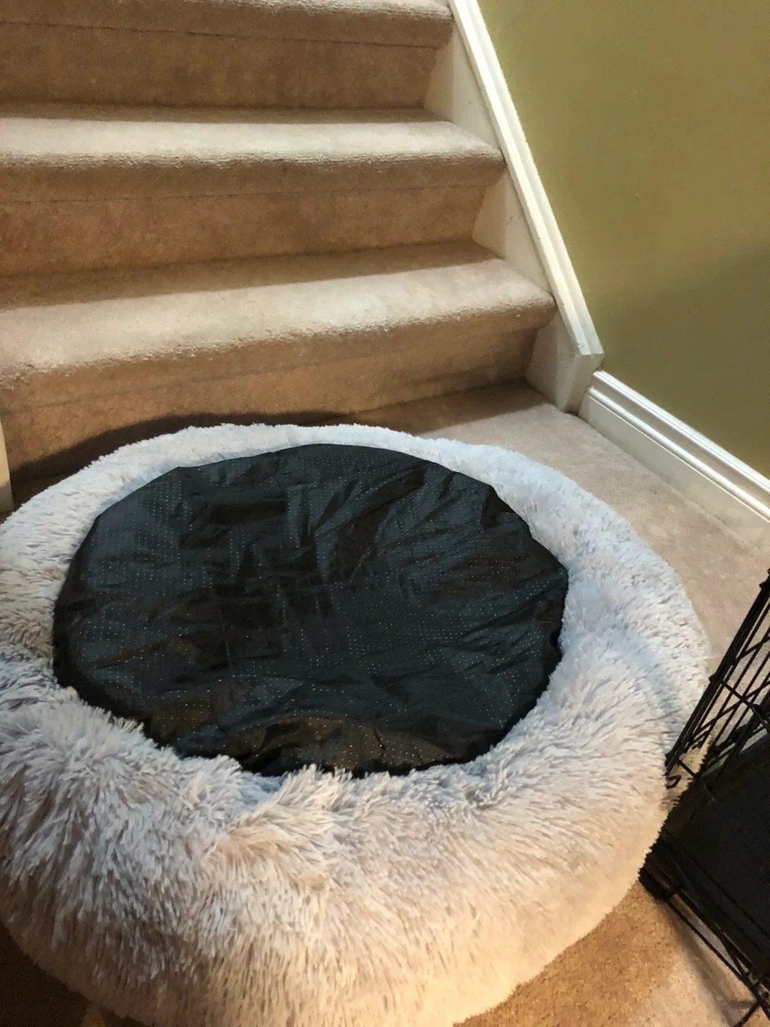 Light Grey Plush Calming Pet Bed (Medium) image indicator(2)