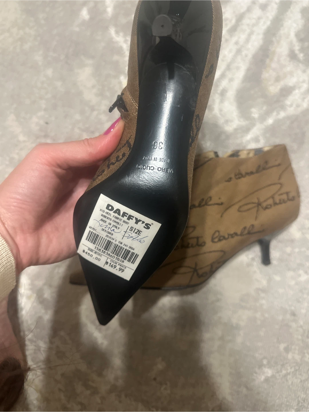 Roberto Cavalli Ankle Boots, Size 6