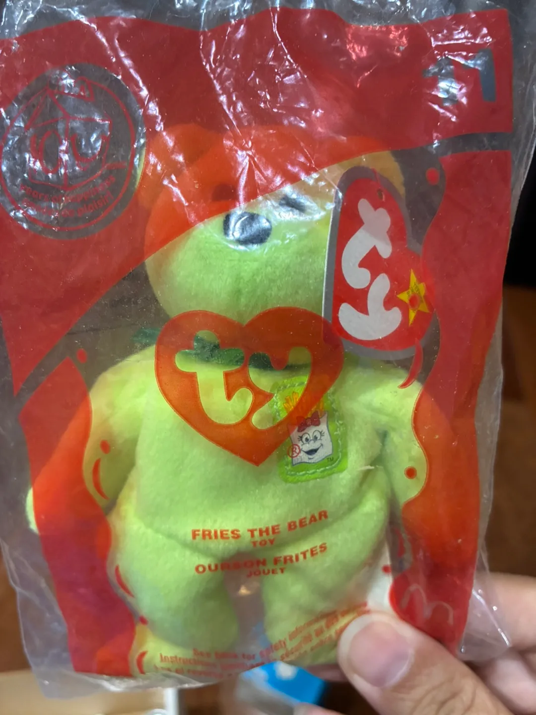 McD Ty Beanie Baby - Fries the Bear & Big Red Shoe Bear image indicator(2)