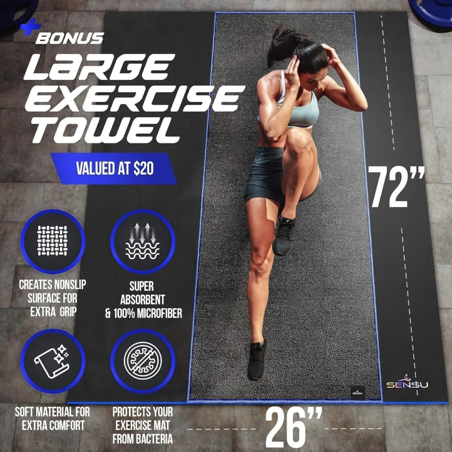 Large Exercise Mat – 6’ x 4’ x 8.5mm image indicator(2)