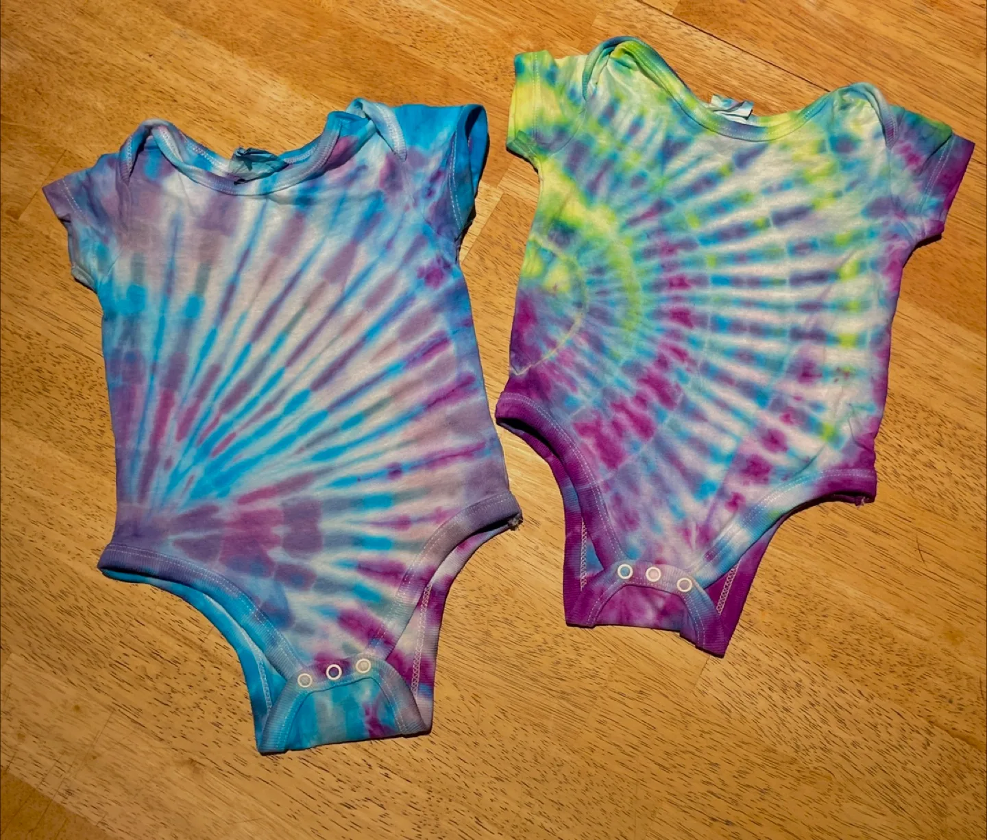 Handmade Tie Dye Baby Onesies - 0-3 & 3-6 months and up thumbnail