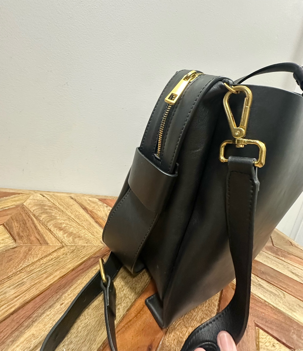 Black Genuine Leather Tote Bag - photo 4