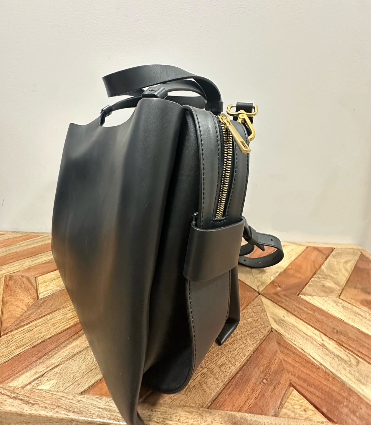 Black Genuine Leather Tote Bag - photo 2