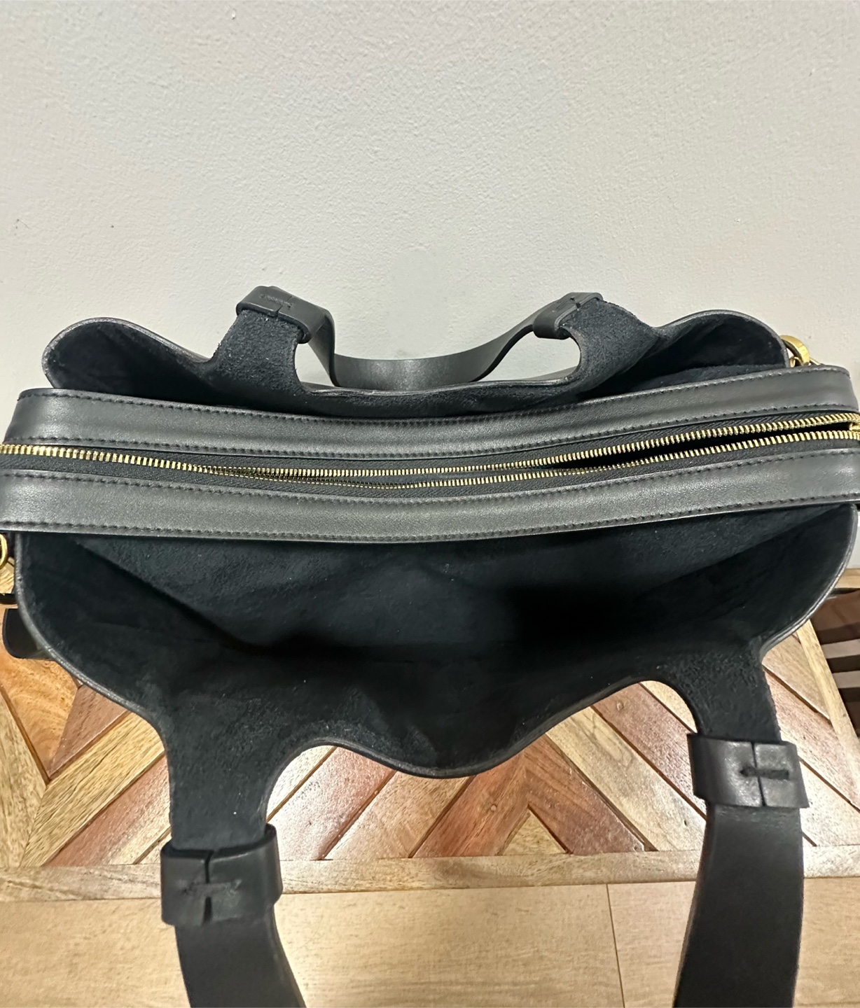 Black Genuine Leather Tote Bag - photo 5