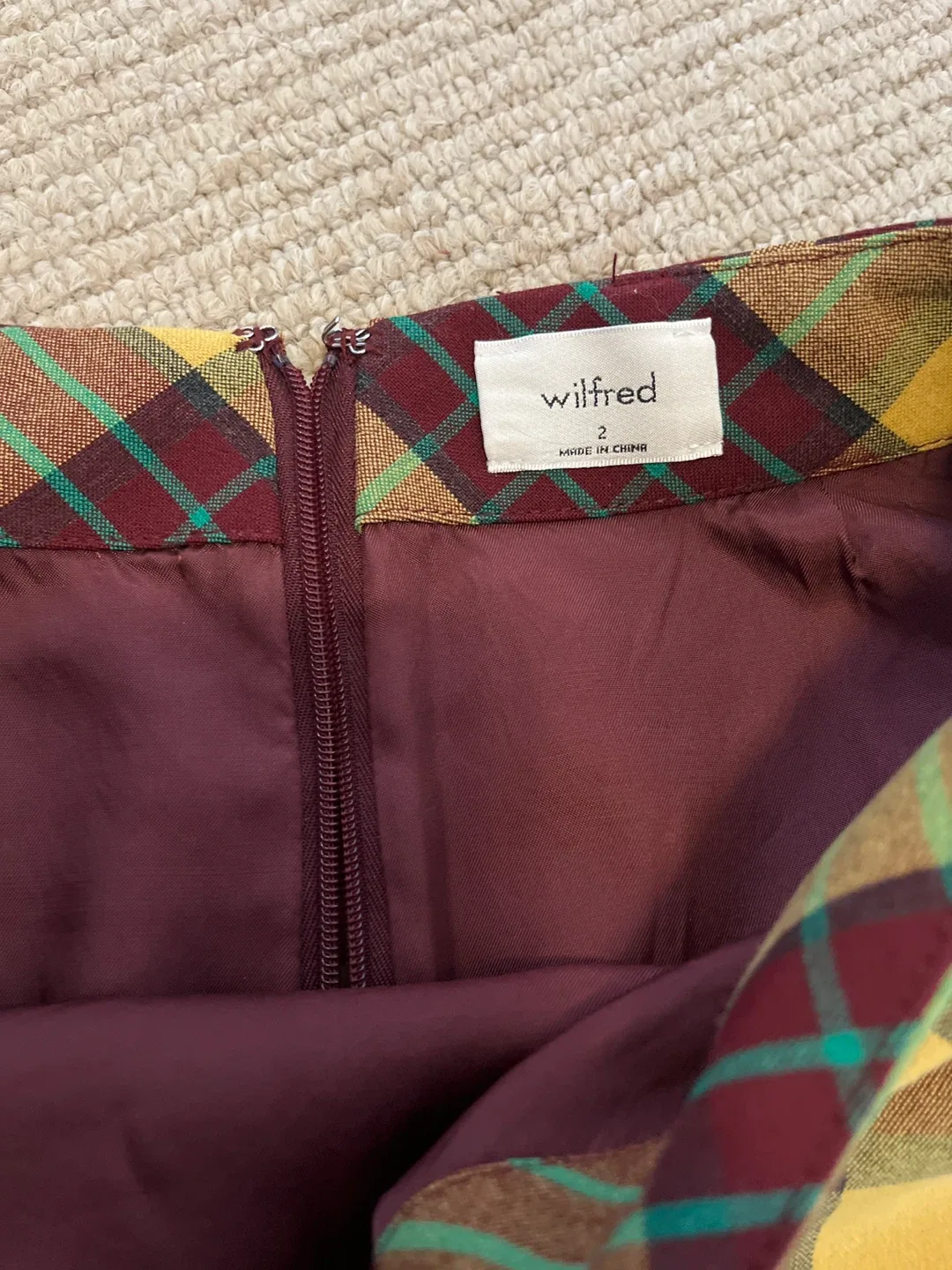 Wilfred Plaid Mini Skirt - Size 2 image indicator(2)