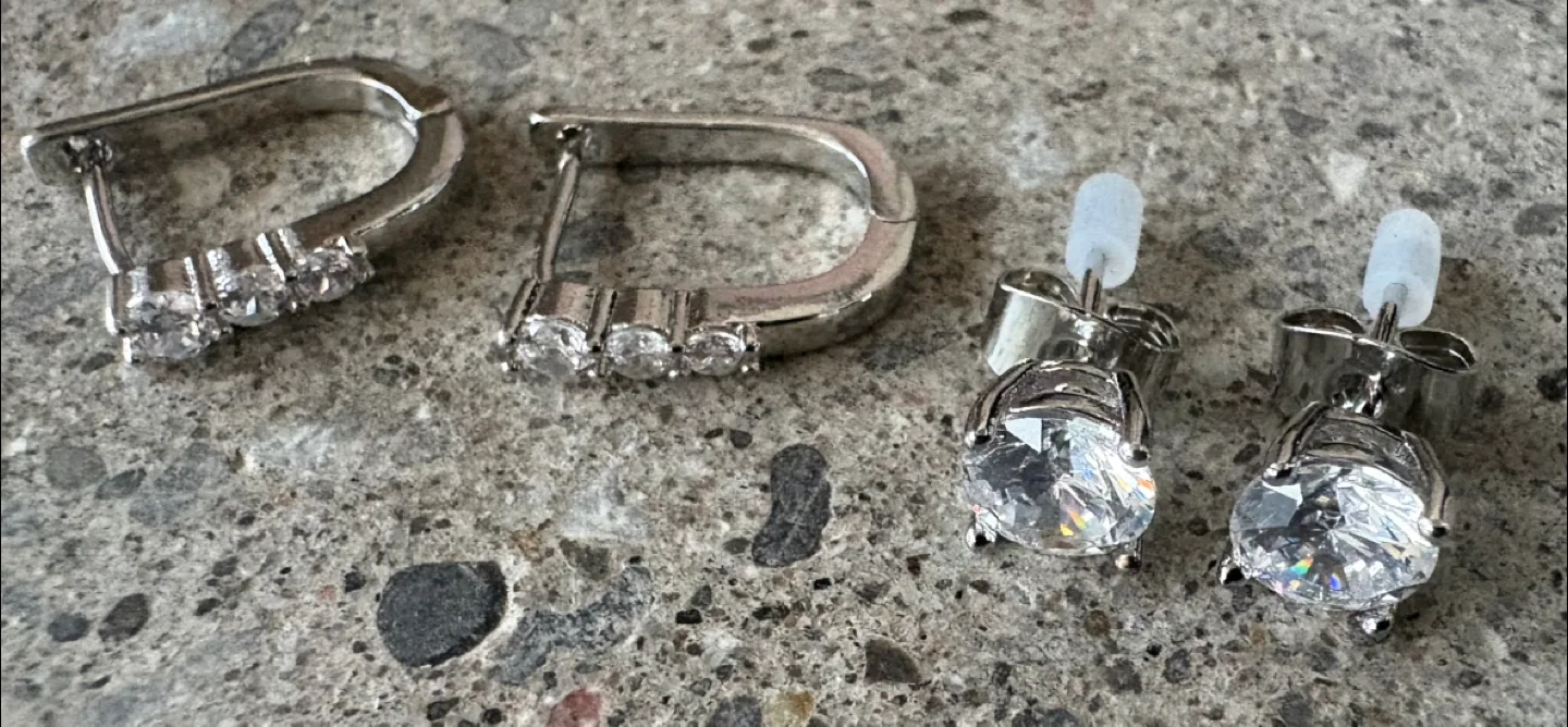 Mia Sarine Silver Plated Cubic Zirconia Earrings New thumbnail