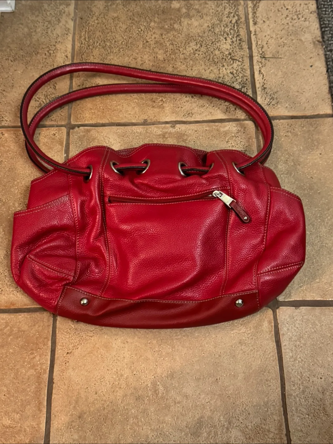 Tignanello Red Leather Handbag image indicator(4)