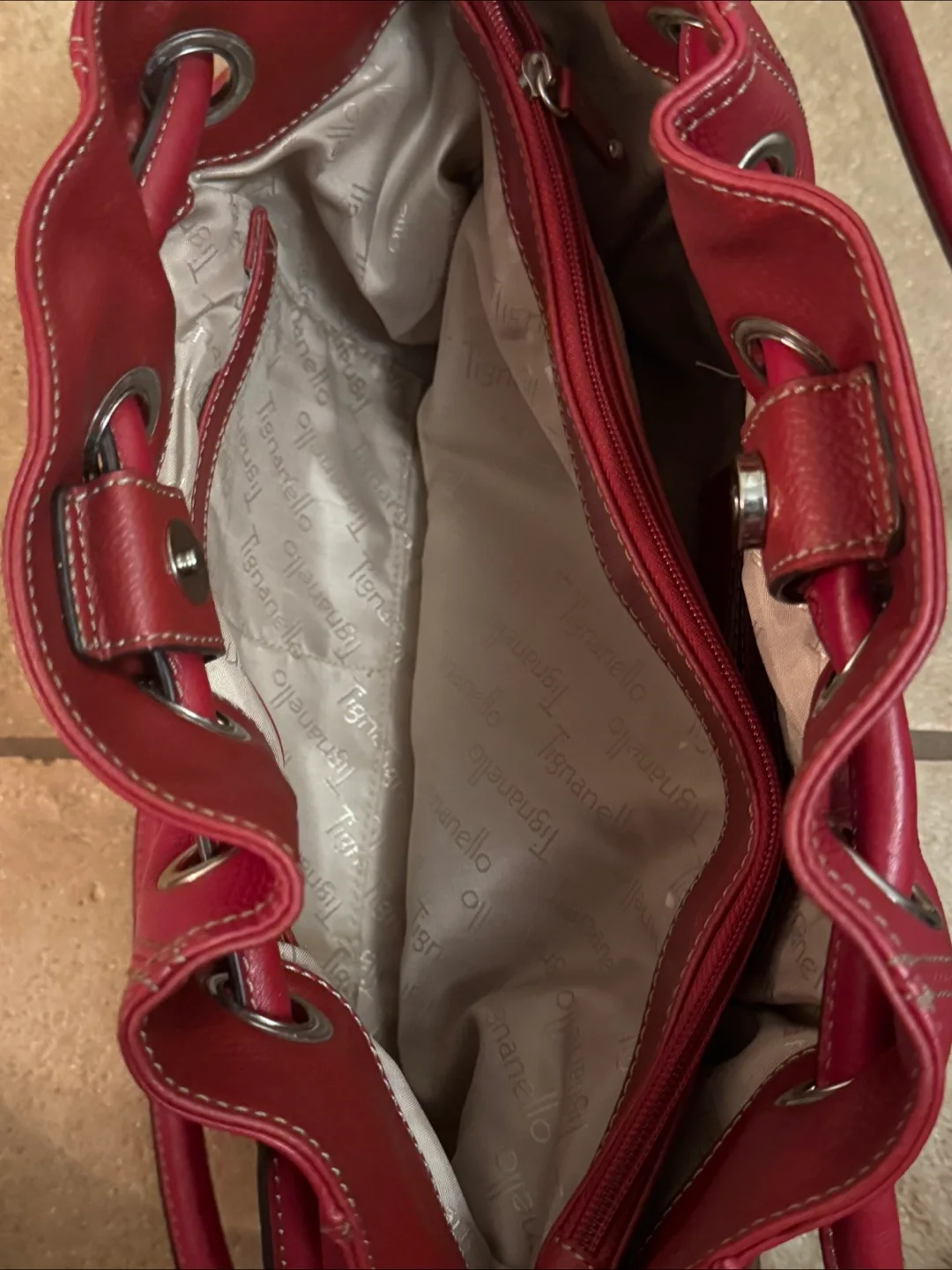 Tignanello Red Leather Handbag image indicator(7)