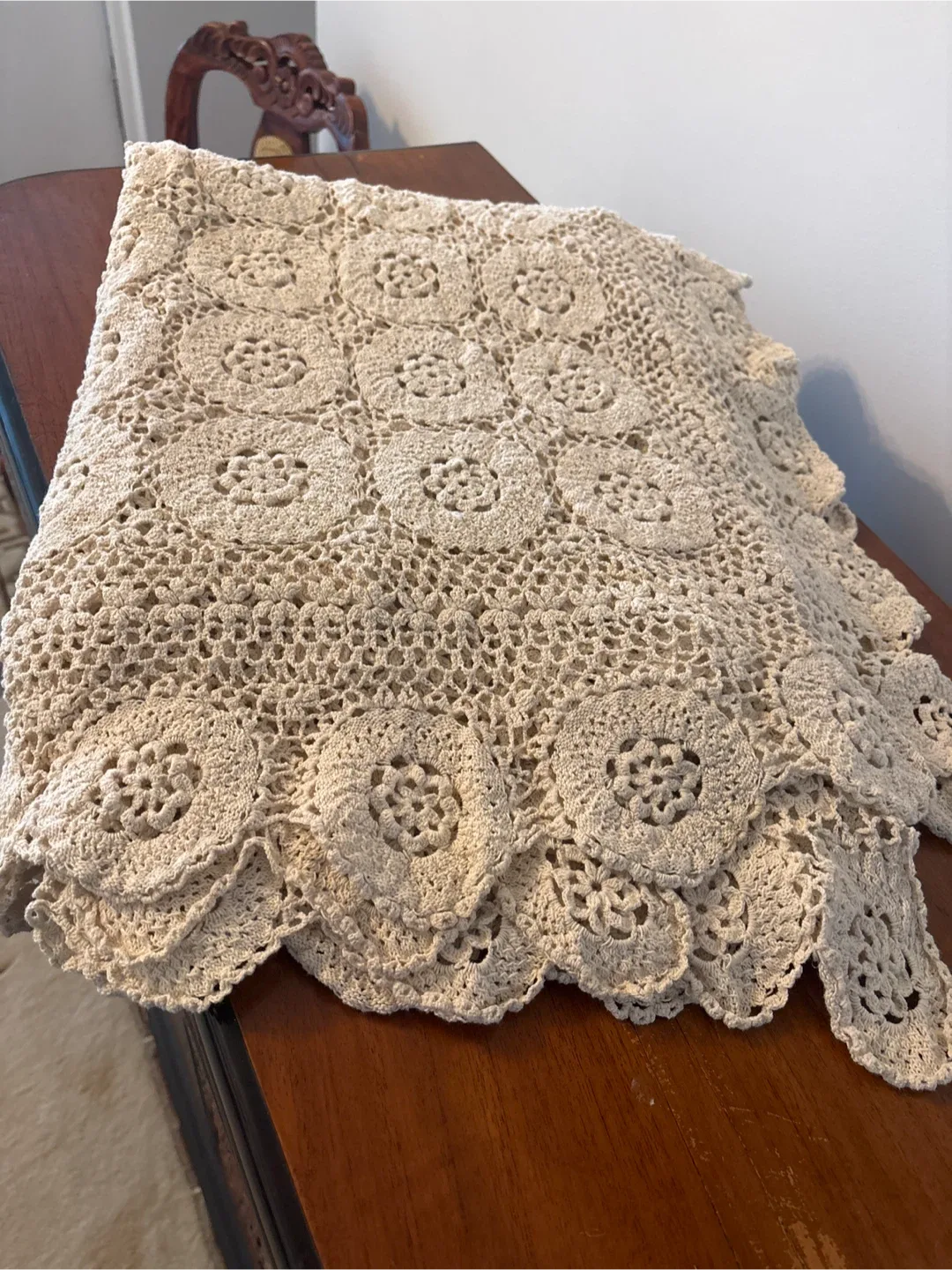 Crocheted Square Tablecloth - Handmade image indicator(5)