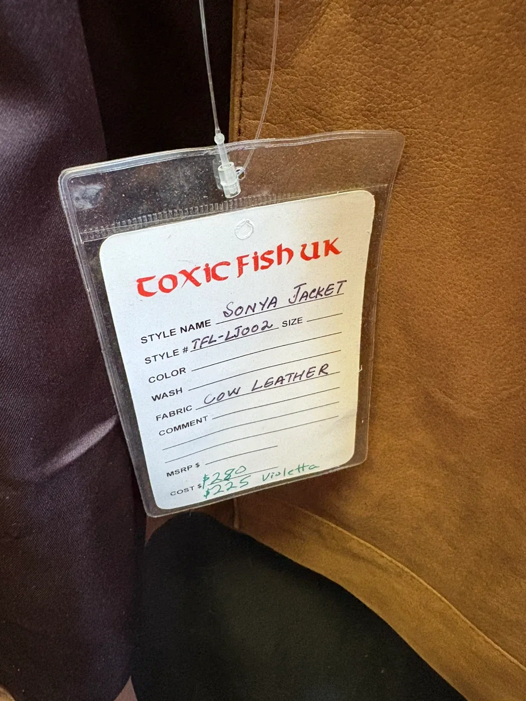 Toxic Fish UK Sonya Leather Jacket - Size M image indicator(4)