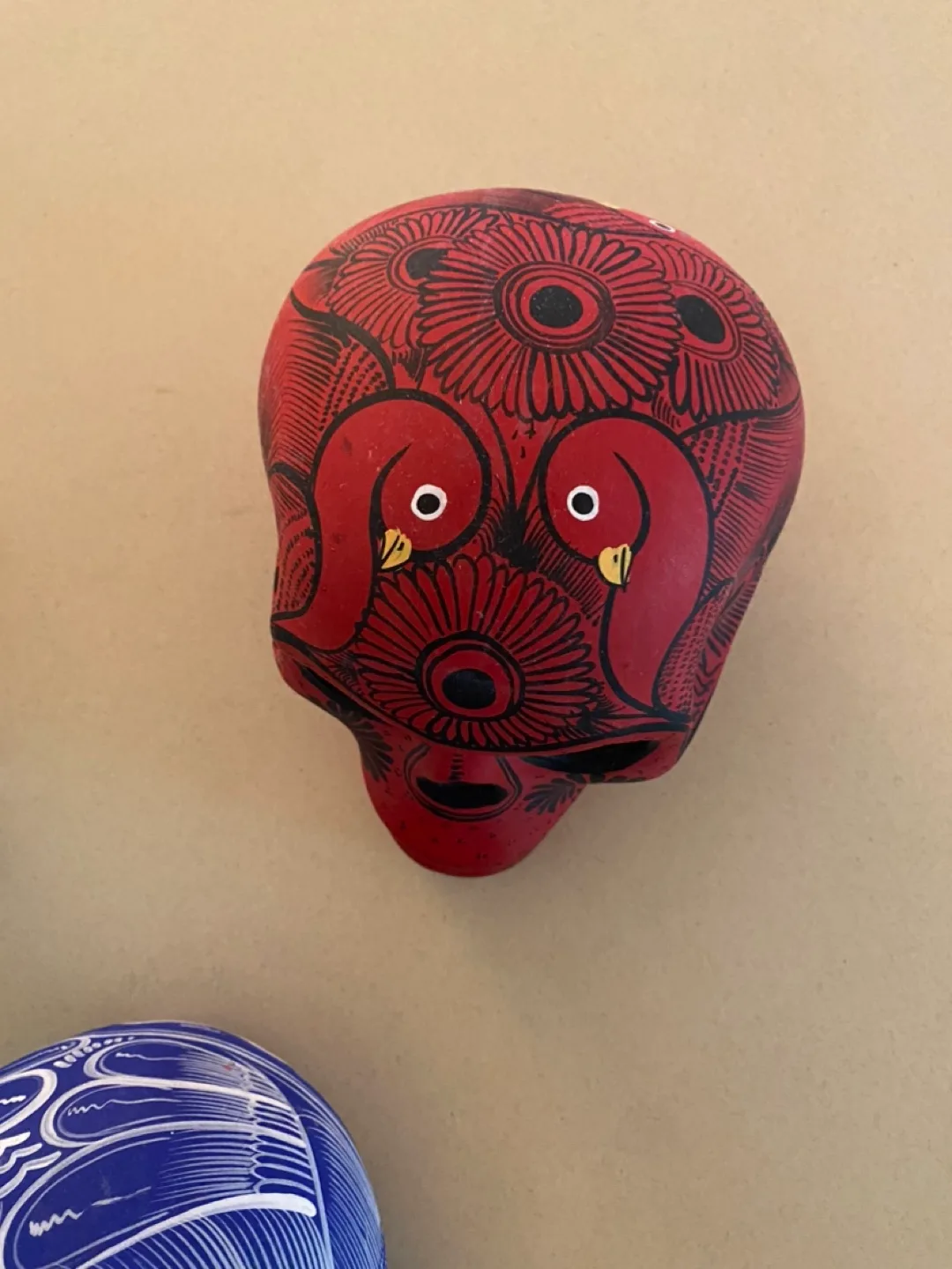 Hand-Painted Ceramic Skull Figurines Mexican image indicator(4)