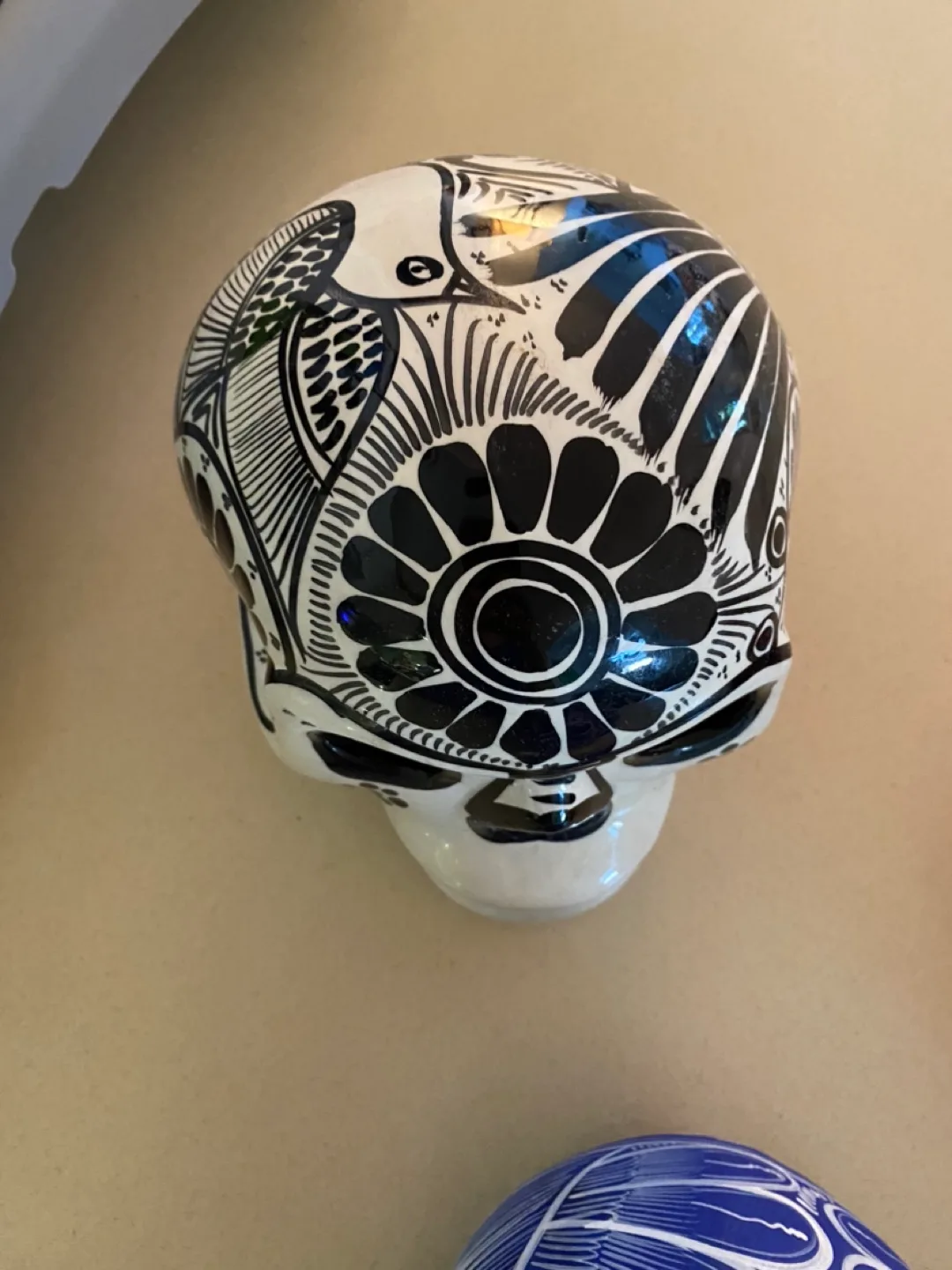 Hand-Painted Ceramic Skull Figurines Mexican image indicator(3)