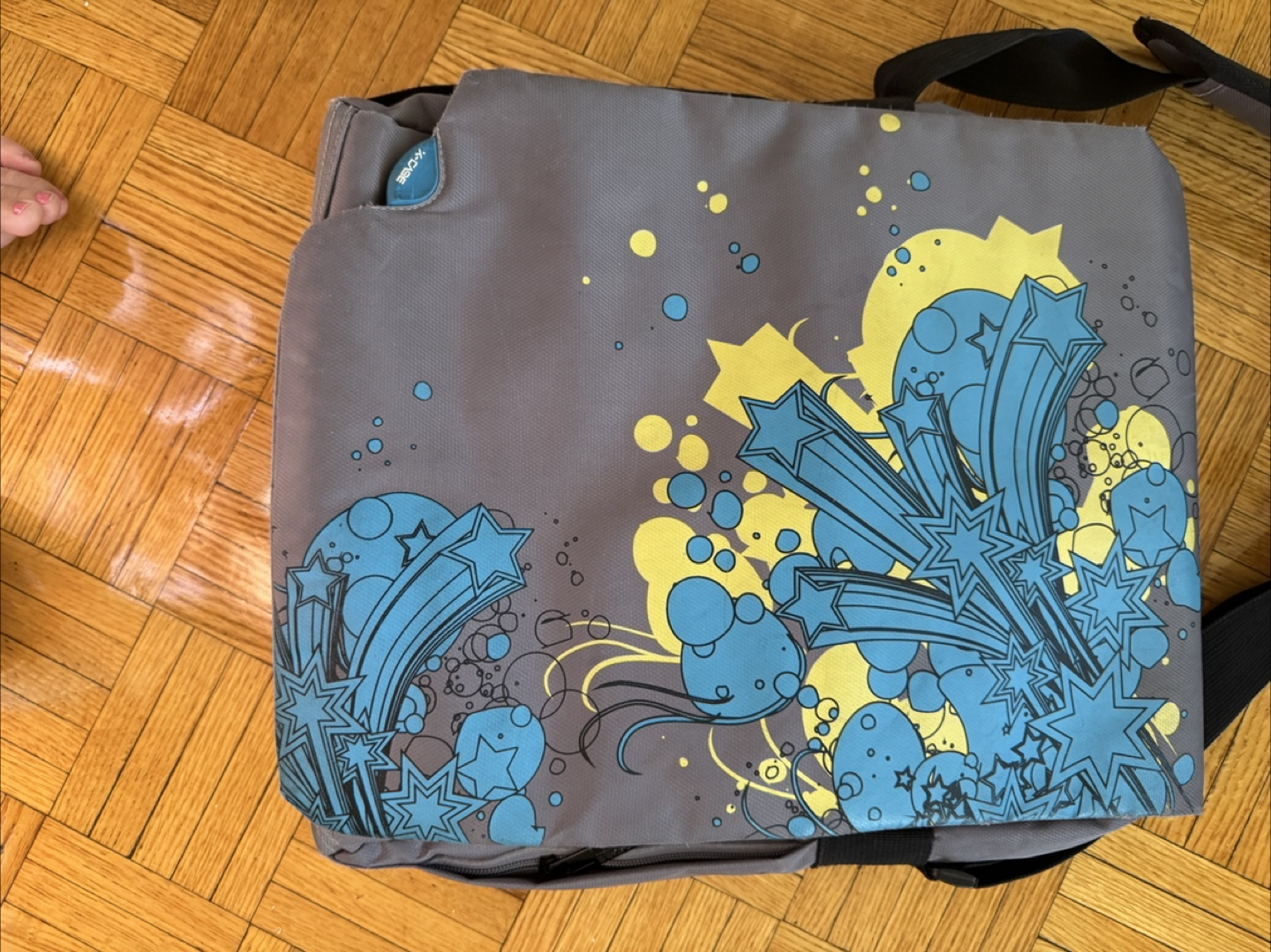 XCase Messenger Bag - Grey with Star Design - photo 2