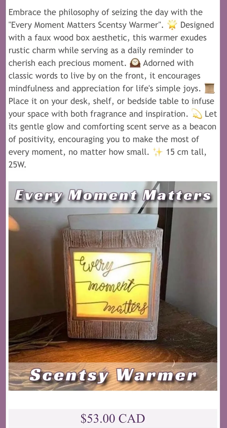 Scentsy Warmer - Every Moment Matters image indicator(6)