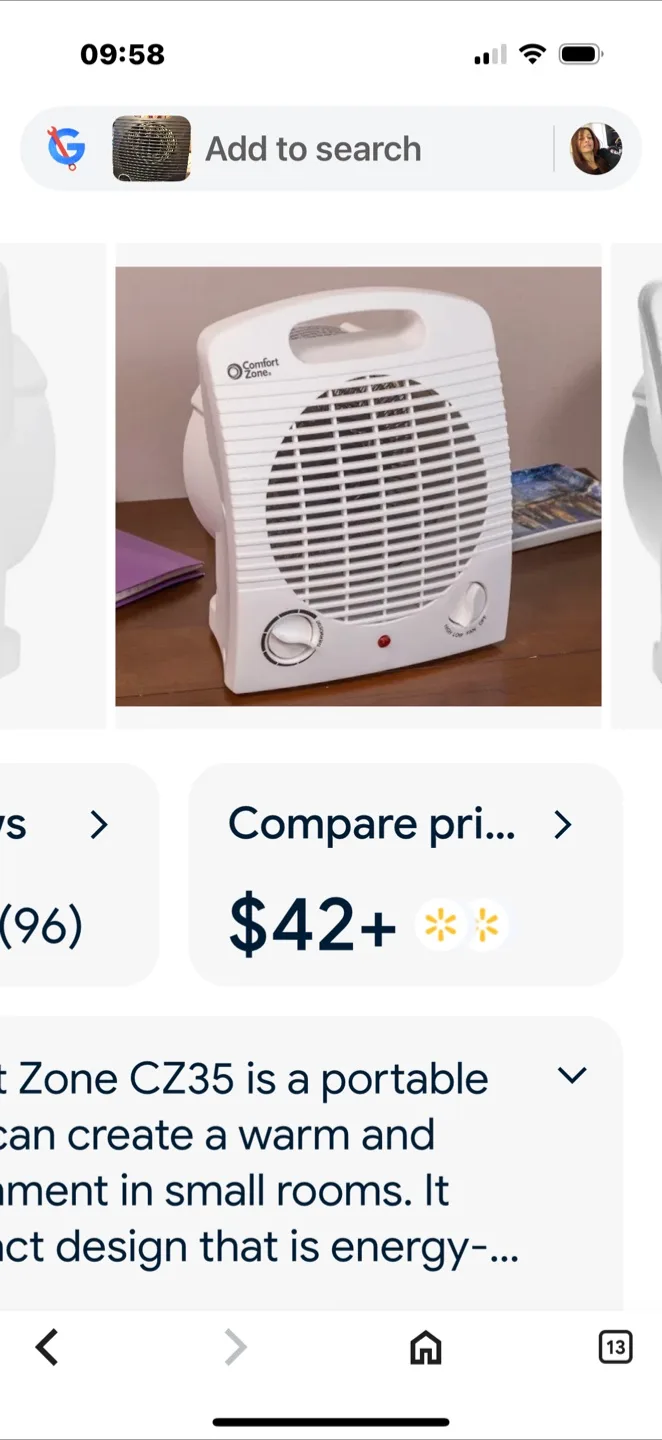 Black Portable Space Heater was $42 image indicator(6)