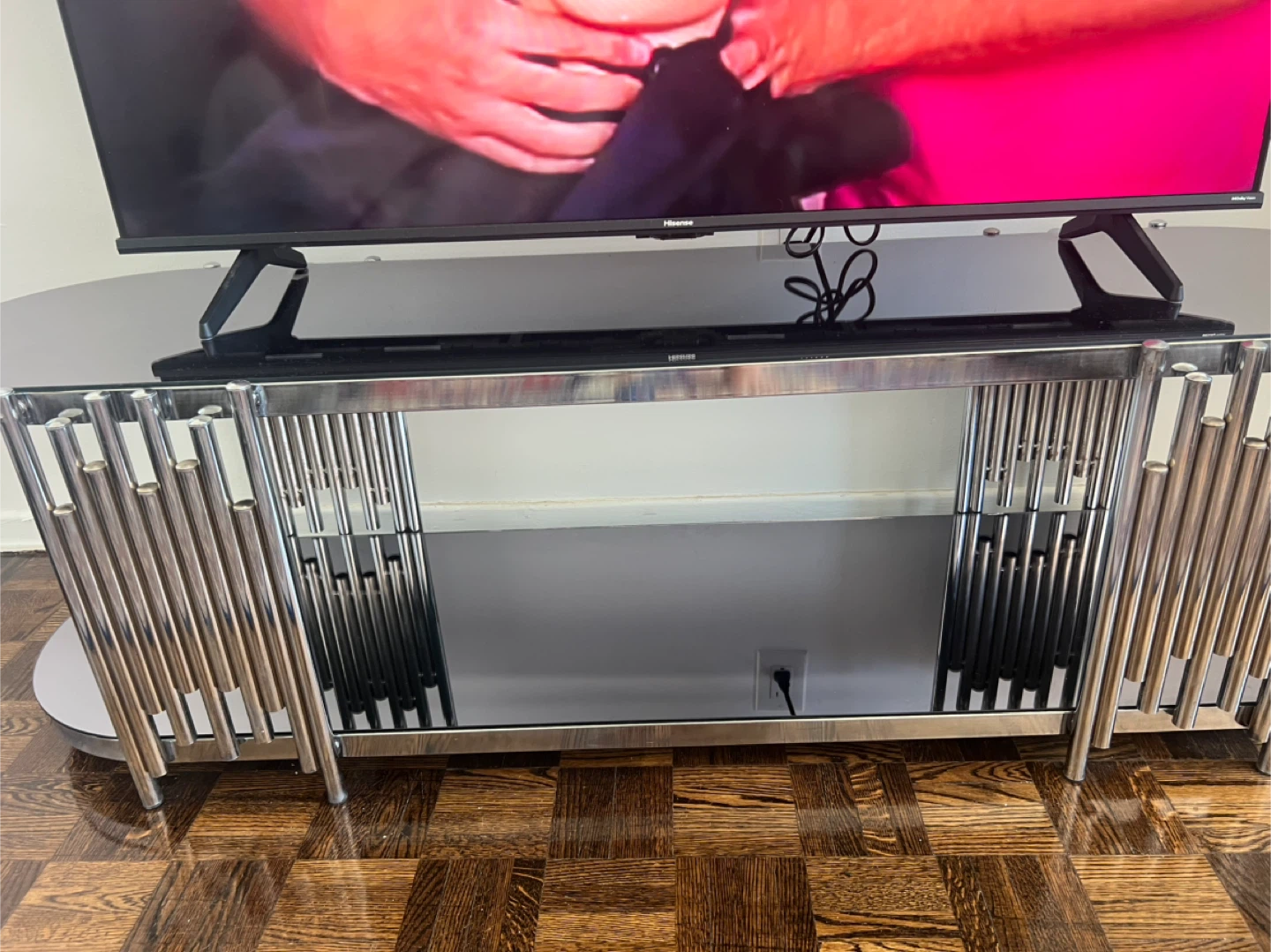 Modern Chrome TV Stand