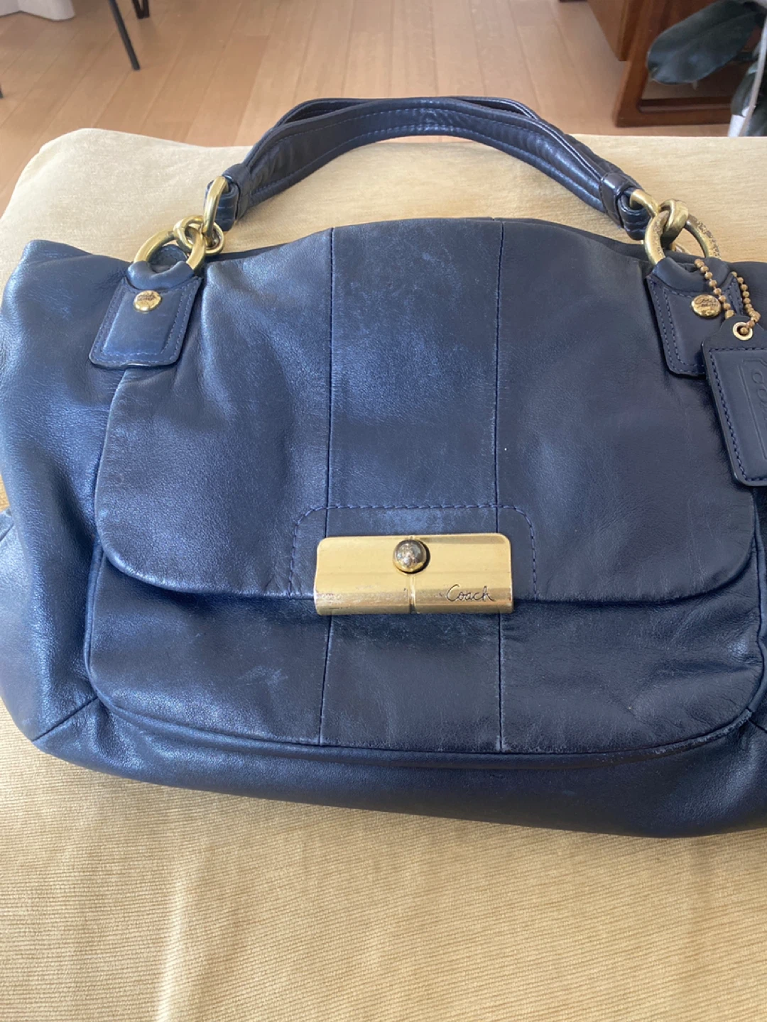 Coach Navy Blue Leather Handbag - photo 2