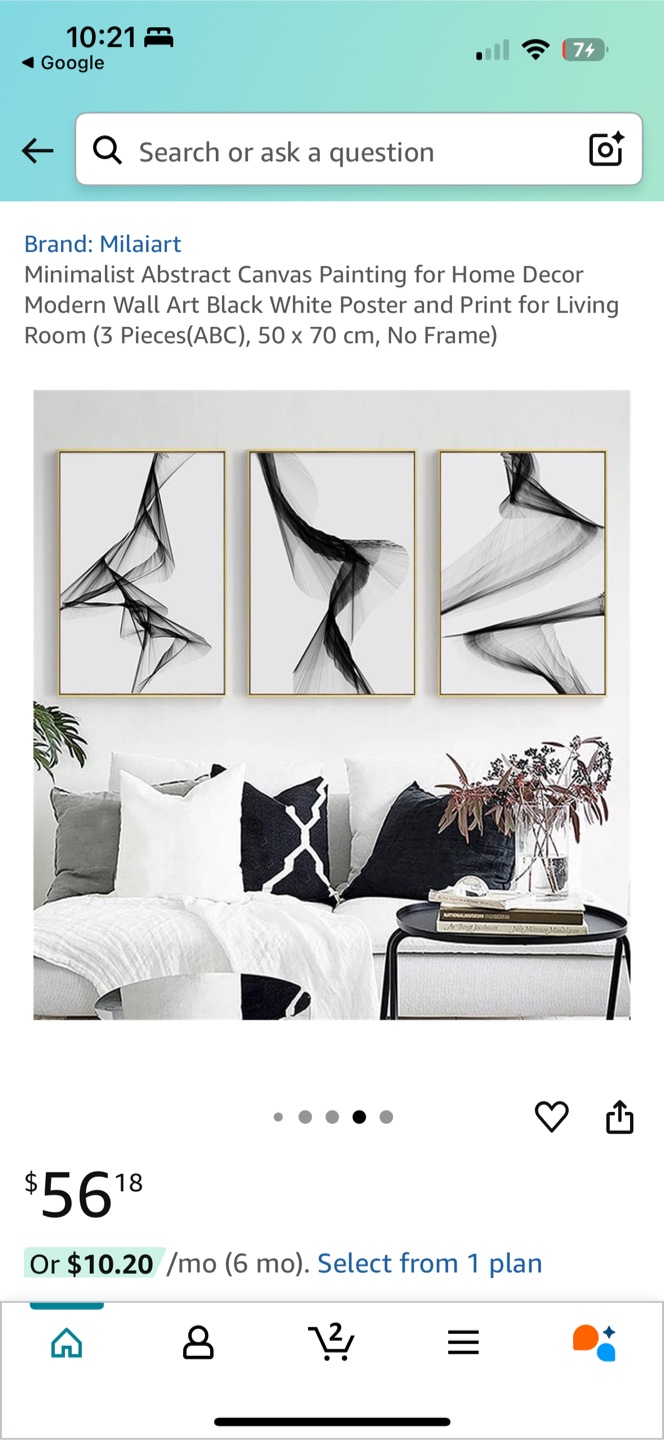 Milaiairt Abstract Canvas Painting (3 Pieces) - photo 2