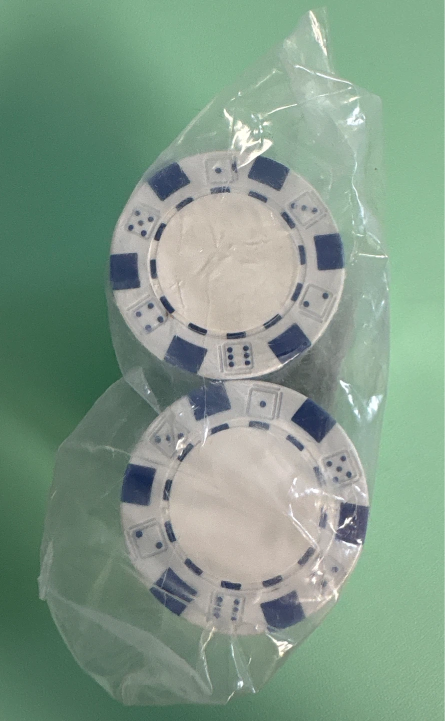 Poker Chips 50 Striped Dice, White & Blue - photo 2