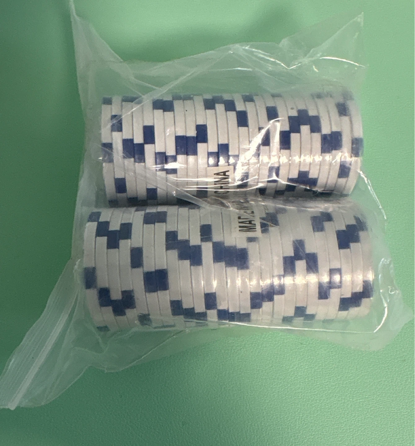 Poker Chips 50 Striped Dice, White & Blue - photo 4