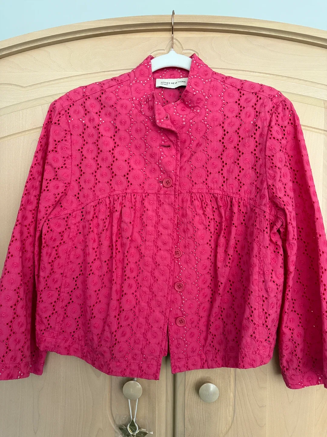 Jones New York Pink Eyelet Jacket thumbnail