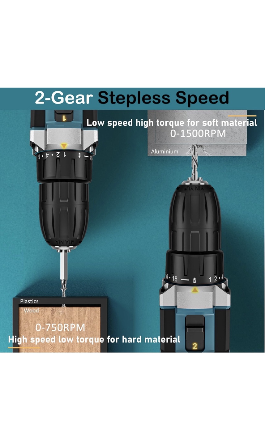 Sundpey 21V Cordless Drill Kit - Like New! - photo 3