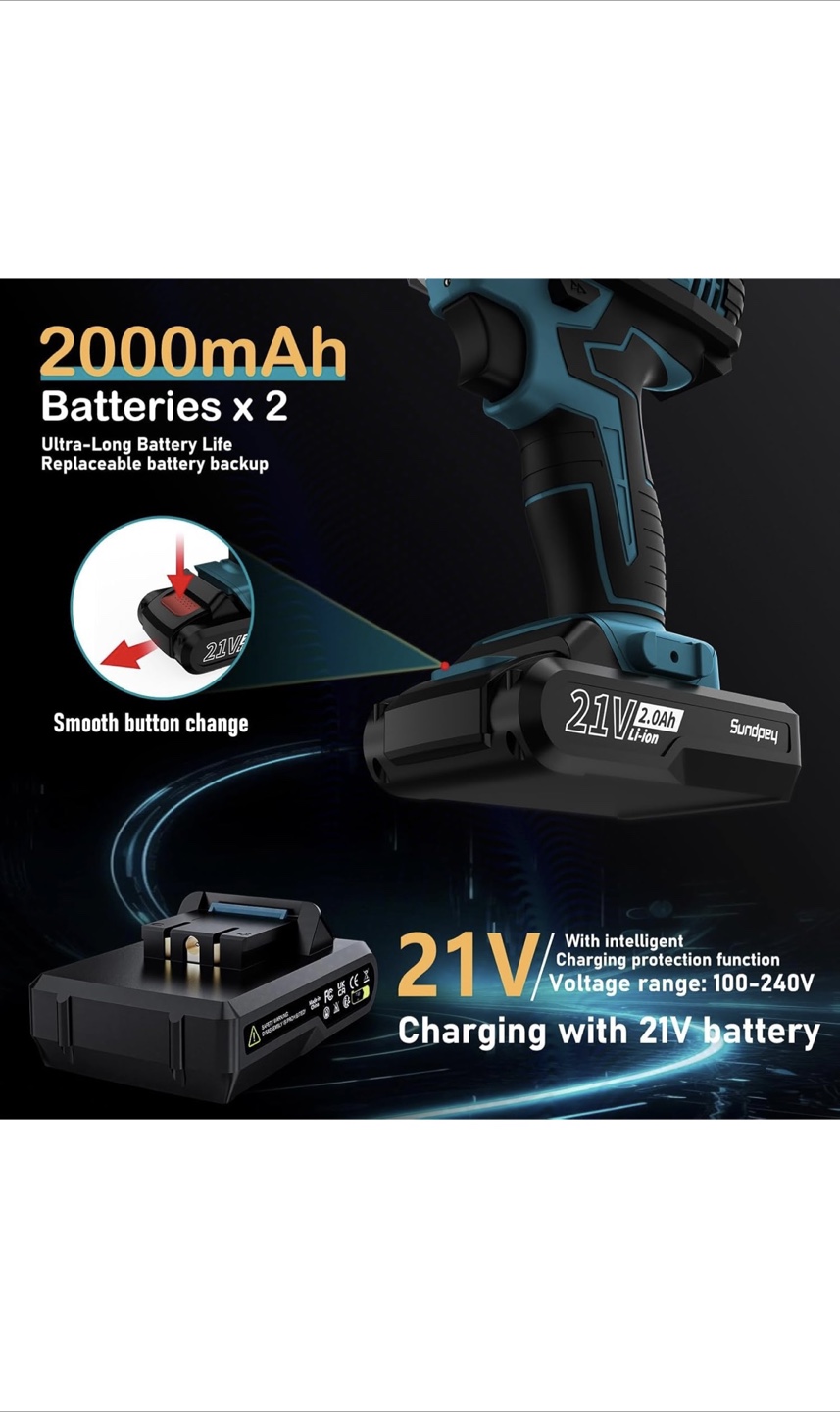 Sundpey 21V Cordless Drill Kit - Like New! - photo 4