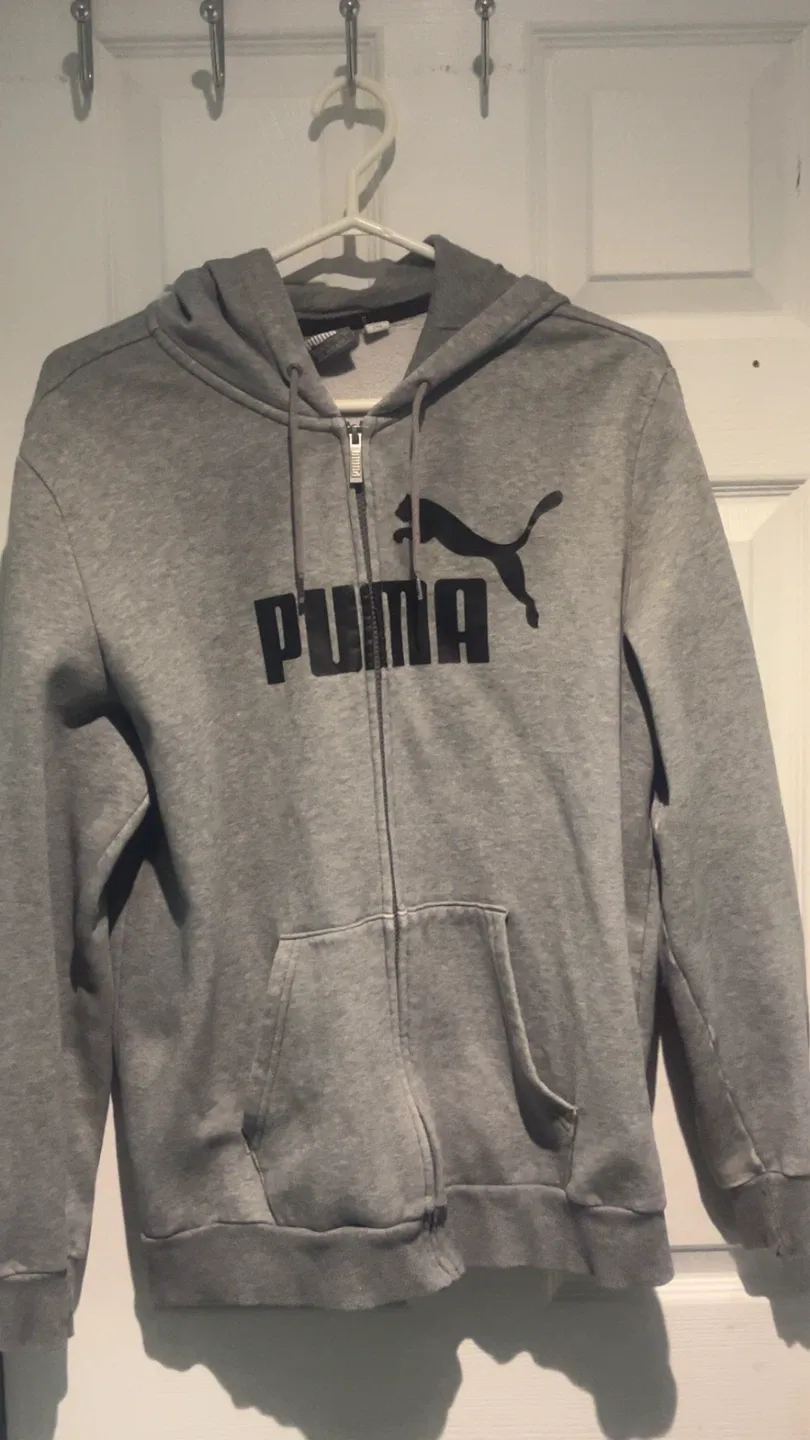 Puma Grey Zip-Up Hoodie - Size L thumbnail