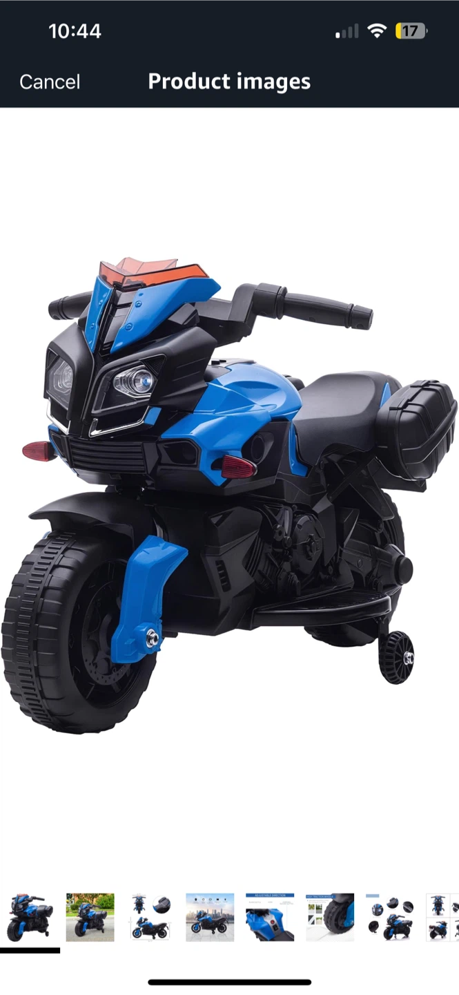Avantera Kids Ride-On Motorcycle, Blue