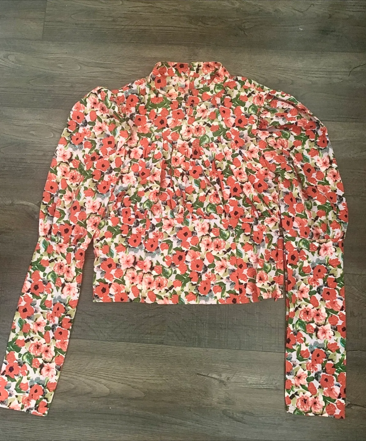 Floral Print Blouse Corset Fit - Front Cutout thumbnail