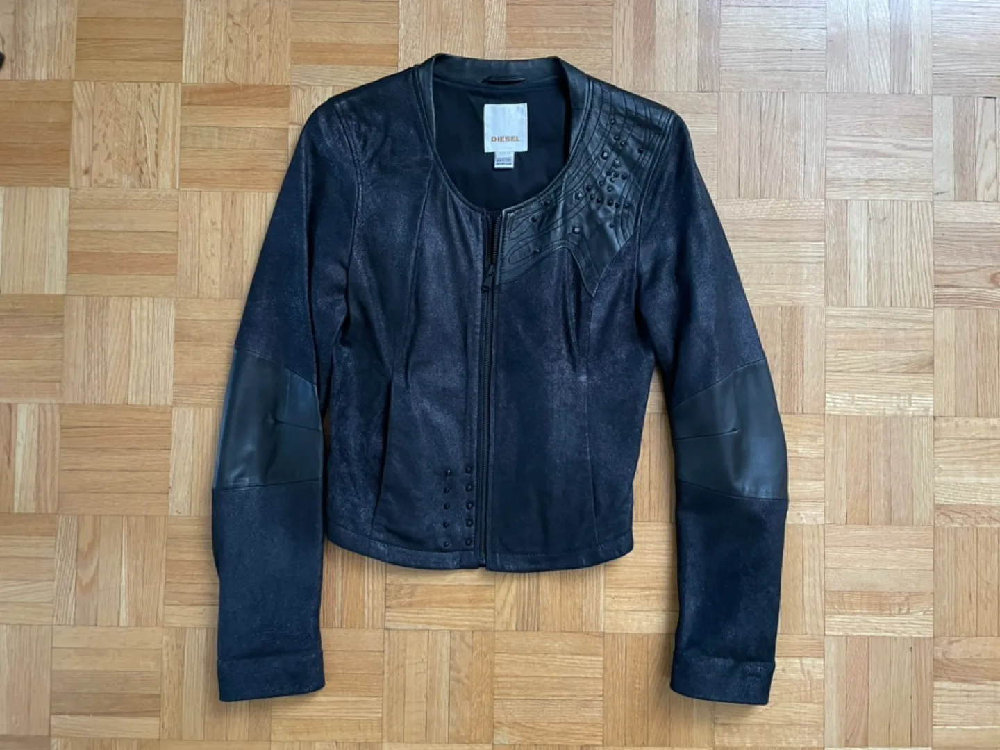 Diesel Black Leather Jacket thumbnail